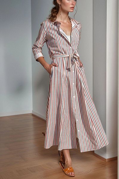 bacc Rochie cămașă Kilos pentru femei, cu buzunare, cu centură, Bcbsk-25700-3259