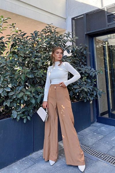 bacc Women's Caramel High Waist Skinny Leg Casual Pants Bcbsk-25700-3427