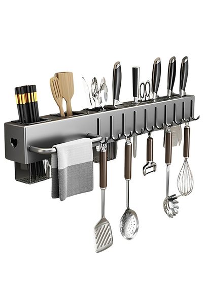OEM Wall organizer, for kitchen, 60 cm, 10 hooks and knife holders