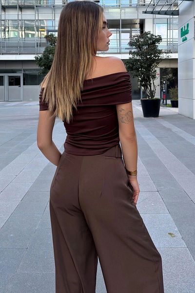 bacc Women's Brown High Waist Skinny Leg Casual Trousers Bcbsk-25700-3427
