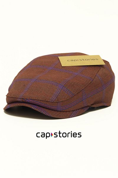 Capstories Men's Cap Hat Burgundy Blue Standard Size All Seasons Cap (Shipped in Box)