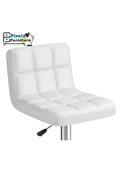 PixelsFurniture Pixel Furniture Adjustable Bar Stool Modern Design Swivel Leather Back and Footrest