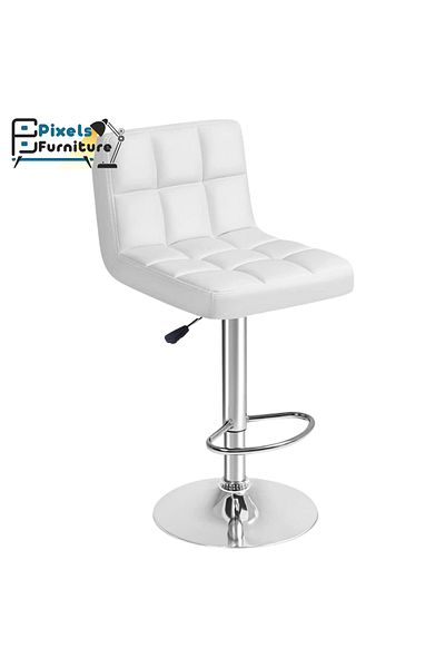 PixelsFurniture Pixel Furniture Adjustable Bar Stool Modern Design Swivel Leather Back and Footrest