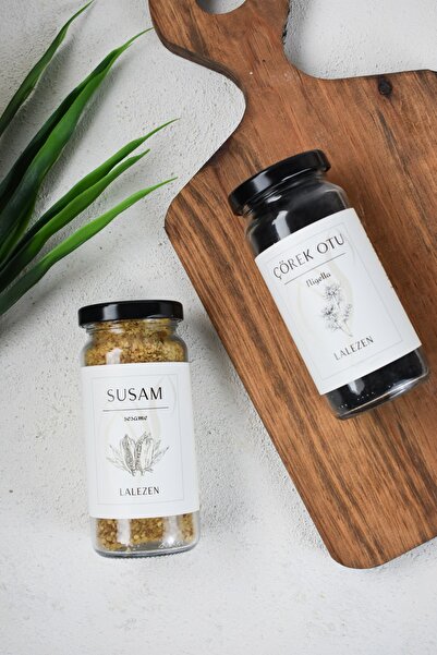 LALEZEN Çörekotu 130 gr - Susam 150 gr 2 ‘li Set (CAM KAVANOZ)