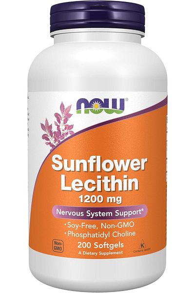 Now Foods Sunflower Lecithin Supplement, 1200 Mg 200 Softgels