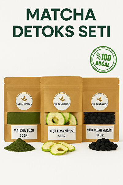 sultanbahçe Matcha Detox Seti | Matcha - Elma Kurusu - Yaban Mersini - Kuru M...