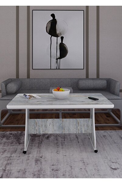 Eliusta Tekerlekli Mdf Masa %100 Mdf Orta Sehpa Salon Sehpa