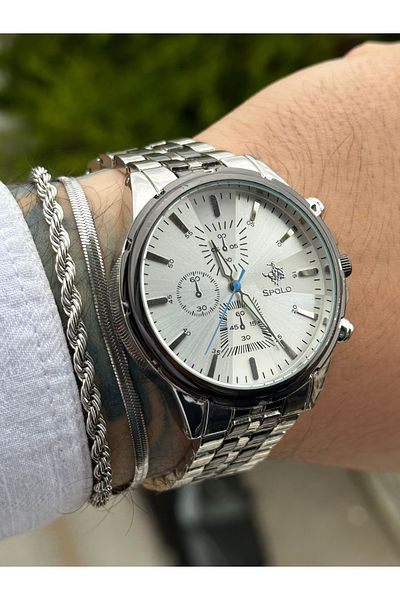 SPOLO Steel Men's Wristwatch Gift Bracelet