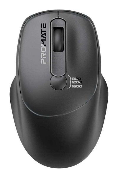 Promate UniGlide Wireless Mouse with Adjustable DPI - Black