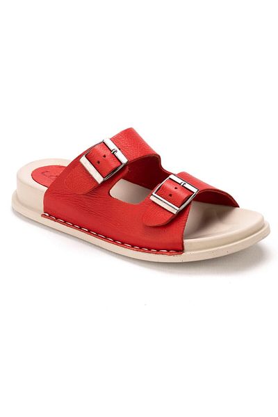 MixBrand Women's Genuine Leather Daily Banded Comfortable Flat Slippers