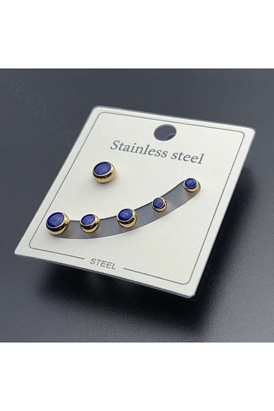 Neon Takı by Atalay Receptivity Sticker, Stainless Steel Earrings and Gold Color Case