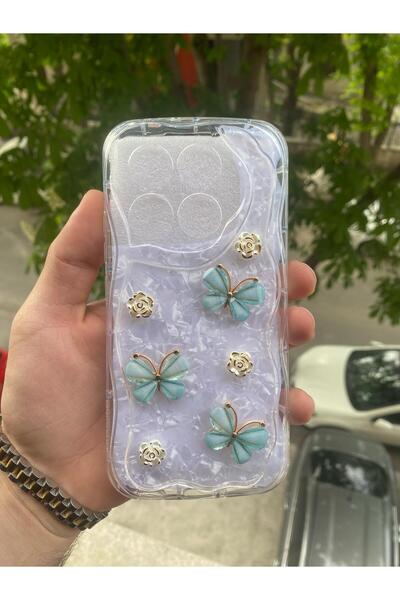 AQUA AKSESUAR Xiaomi Mi 14t Pro Compatible Case 5D Embossed Butterfly Flower ...