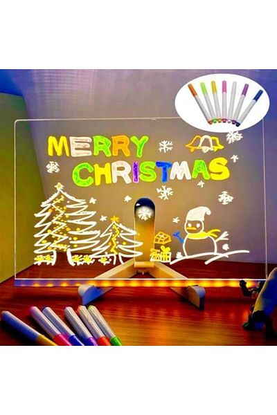 STOREMAX 20X20 Led Lighted Writing Drawing Board Adjustable Stand and Gift 7 Felt Pens Star Buy Bz