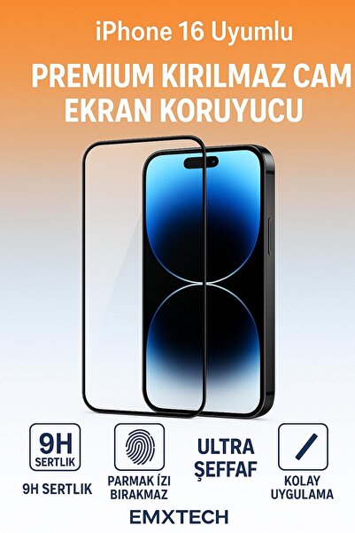 EMXTECH iPhone 16 Compatible Premium Unbreakable Glass Screen Protector