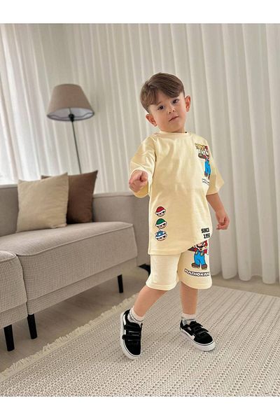 MİO Boys' Cotton T-Shirt and Shorts Set