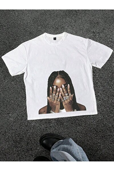 Jose Clothing Tricou imprimat cu mânecă scurtă cu croială supradimensionată