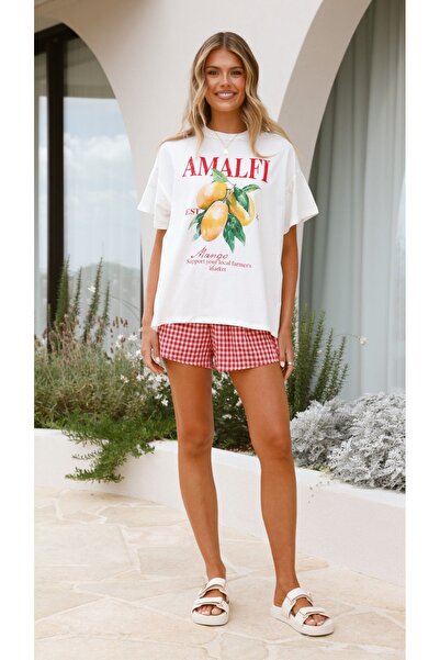 Jose Clothing Tricou imprimat cu mânecă scurtă cu croială supradimensionată