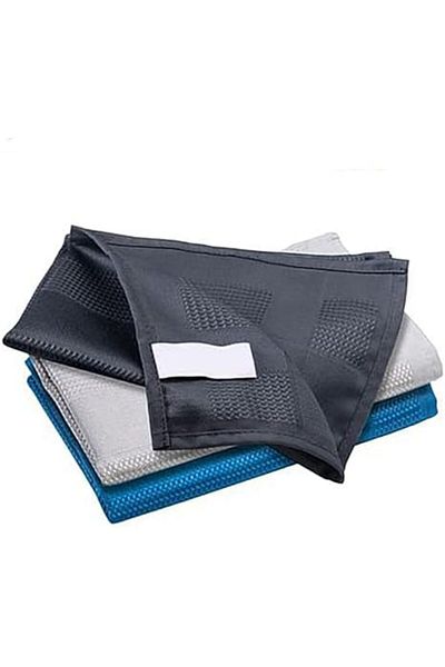 STOREMAX Ntwork Microfiber Cleaning Cloth, Set of 3, Gray-White-Blue Color Art 1087243