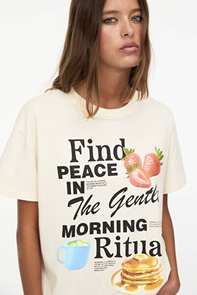 Bengi Clothing تي شيرت مطبوع بأكمام قصيرة وقصة كبيرة الحجم