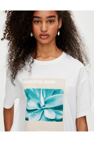 Jose Clothing Tricou imprimat cu mânecă scurtă cu croială supradimensionată