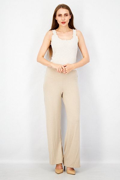 BB Dakota by Steve Madden Women Round Neck Sleeveless Stripe Crop Tank, Ivory