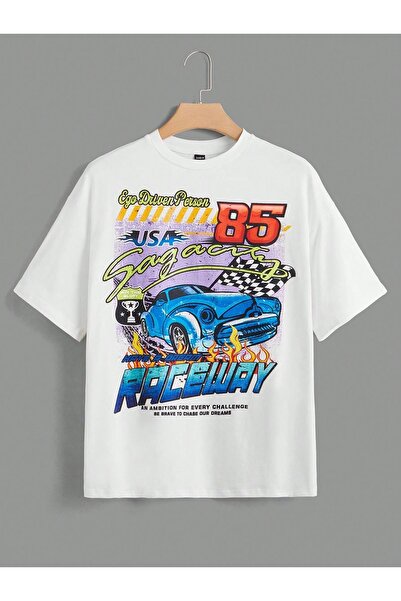 Bengi Clothing تي شيرت مطبوع بأكمام قصيرة وقصة كبيرة الحجم