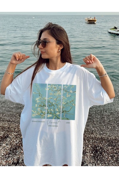 Jose Clothing Tricou imprimat cu mânecă scurtă cu croială supradimensionată