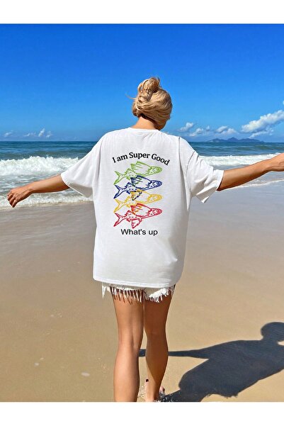 Jose Clothing Tricou imprimat cu mânecă scurtă cu croială supradimensionată