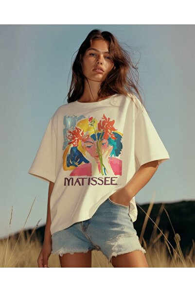 Bengi Clothing تي شيرت مطبوع بأكمام قصيرة وقصة كبيرة الحجم