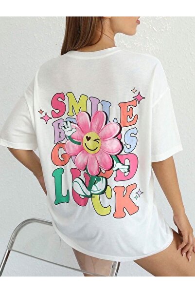 Jose Clothing تي شيرت مطبوع بأكمام قصيرة وقصة كبيرة الحجم