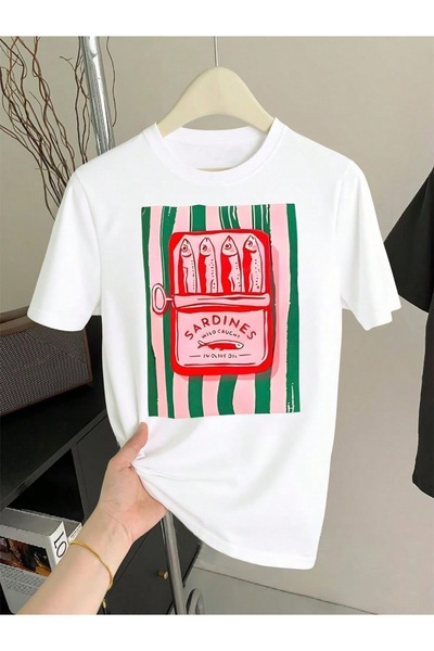 Jose Clothing Tricou imprimat cu mânecă scurtă cu croială supradimensionată