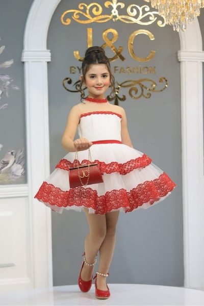 Ribbon kids Kız Çocuk Tasarım Dantel Güpürlü Abiye + Omzu açık keten ceket + çanta 3lü Kombin