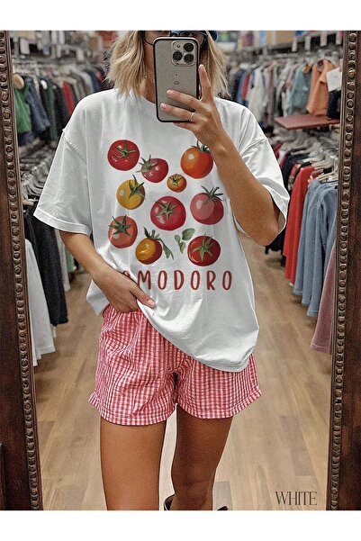 Bengi Clothing تي شيرت مطبوع بأكمام قصيرة وقصة كبيرة الحجم