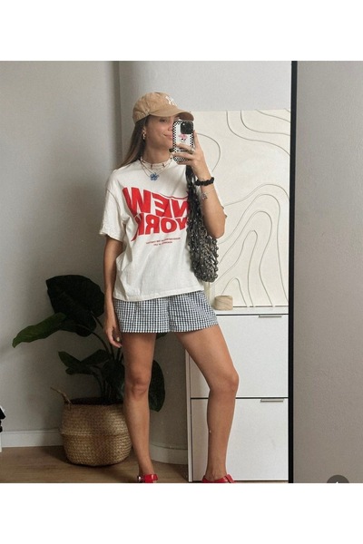 Bengi Clothing تي شيرت مطبوع بأكمام قصيرة وقصة كبيرة الحجم