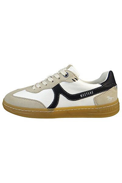 Mustang Damen Low Sneaker Low Top 1511303 Weiß 19 Weiss/schwarz Kunstleder