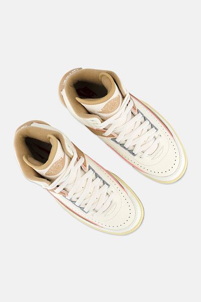 Nike Women Air Jordan 2 Retro Lace Up Outdoor Shoes, Beige