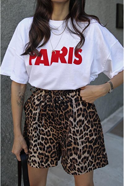 Bengi Clothing تي شيرت مطبوع بأكمام قصيرة وقصة كبيرة الحجم