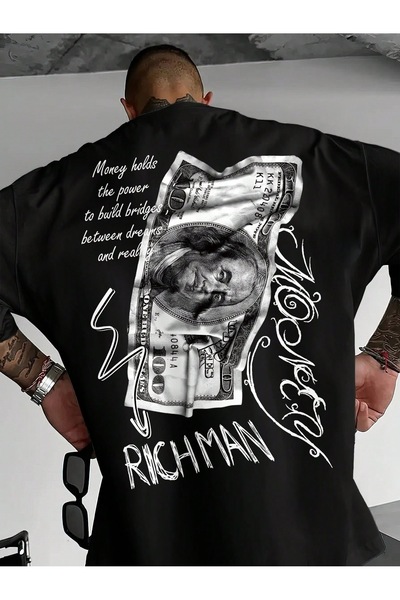 Jose Clothing Tricou imprimat cu mânecă scurtă cu croială supradimensionată