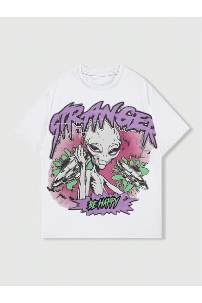 Jose Clothing تي شيرت مطبوع بأكمام قصيرة وقصة كبيرة الحجم