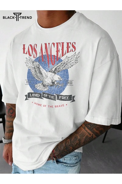 Jose Clothing تي شيرت مطبوع بأكمام قصيرة وقصة كبيرة الحجم