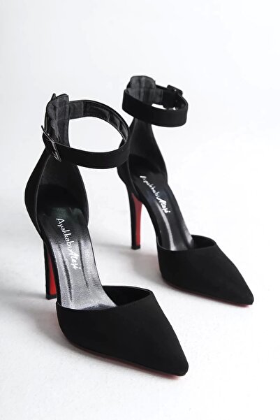 PayBuy Cataramă la gleznă din piele lacuită neagră Pantofi de seară cu toc as...