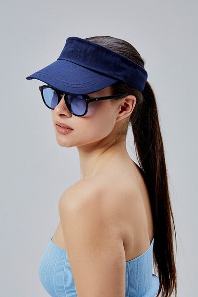 derikem Vizor de tenis reglabil cu velcro de bază pentru femei, șapcă de golf, vizor de protecție solară
