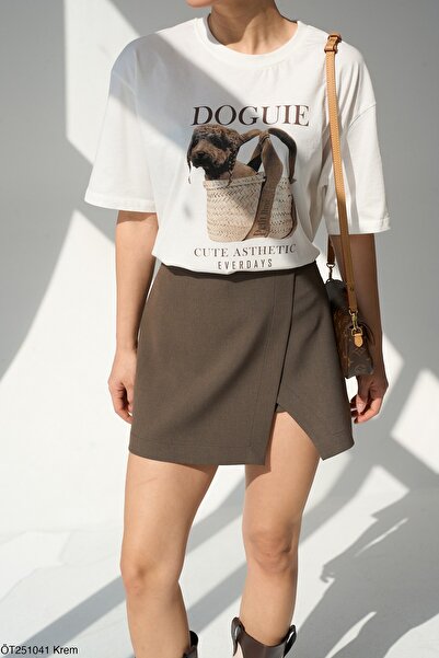 Bengi Clothing تي شيرت مطبوع بأكمام قصيرة وقصة كبيرة الحجم