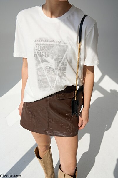 Jose Clothing Tricou imprimat cu mânecă scurtă cu croială supradimensionată