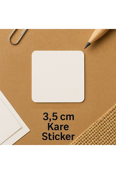 Emtory Home 24 Pieces Square 3.5cm Sticker - Adhesive Sticker - Packaging Label - 1.Dough -