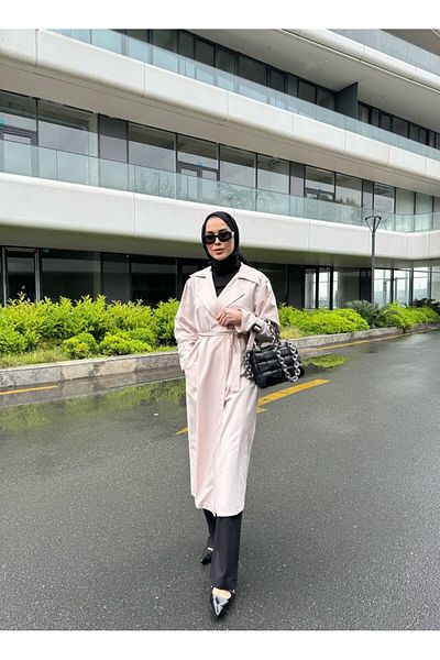 TANISA Deluna Belt Detail Long Trench Coat Tns-4389
