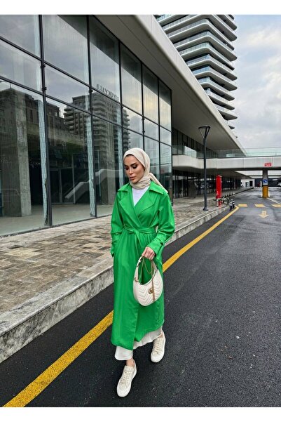 TANISA Deluna Belt Detail Long Trench Coat Tns-4389