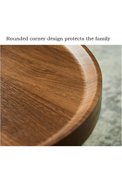 1st Round wooden coffee table with a modern design - 48 x 40 cm - black