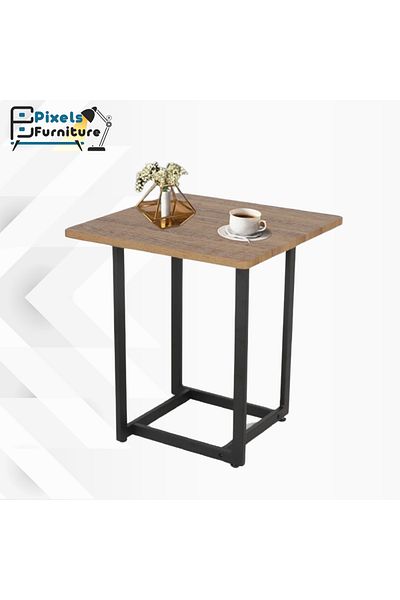 PixelsFurniture Pixel Furniture Square Side Table for Sofa and Bed, Solid Metal Base Table