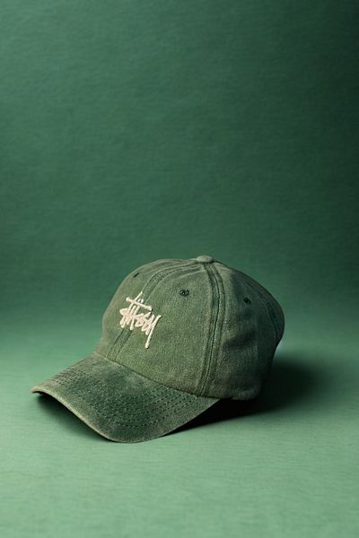 Tresore Stussy Измита зелена шапка-капа / Stüssy Измита зелена шапка-капа / Бейзболна шапка